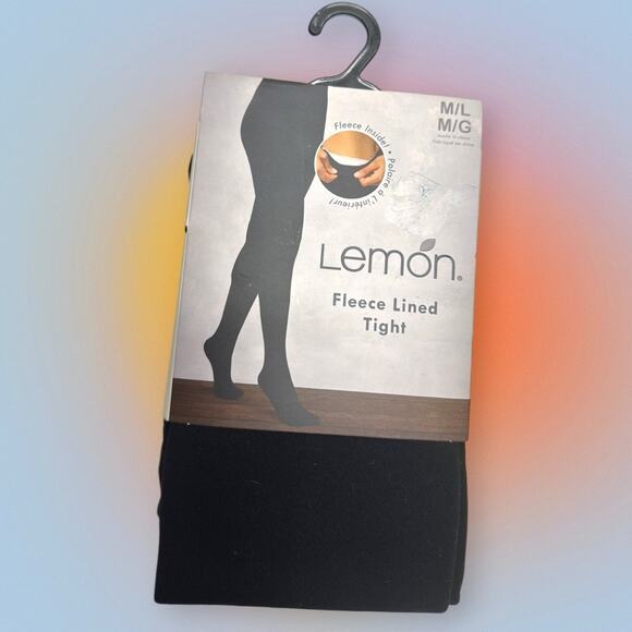 LEMON Women’s M/L Fleece Lined Black Tights - Picture 3 of 3